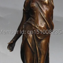 1" Китайский Греция Западной Классической Бронзовый Женщина-Воин Модель Искусства Скульптуры