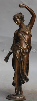 

16" Chinese Greece Western Classical Bronze Woman Warrior Model Art Sculpture