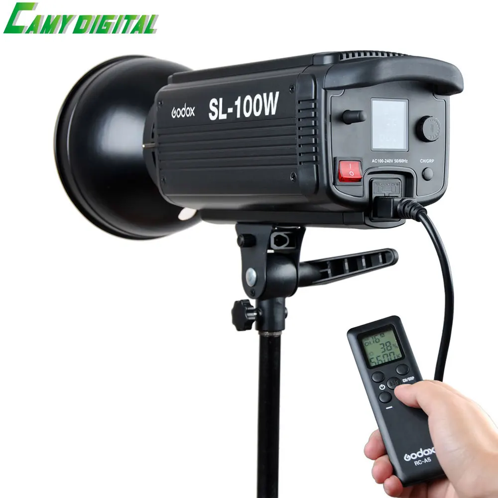 

Godox SL-100W SL100W 100W 5600K CRI 95+ 16 Channels LED Studio Continous Video Light with Bowens Mount for DSLR Camera & Remote