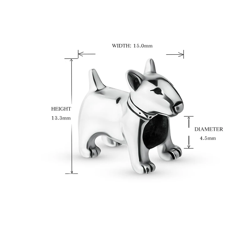 New Fit Original European Bracelets 925 Sterling Silver Cut Animal Bull Terrier Charms Beads Personalized Jewelry Making Gifts 4