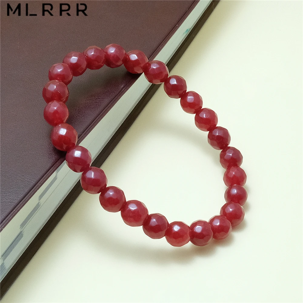 

Vintage Classic Natural Stone Jewelry Noble Simple Rubies Charms Beaded Strand Bracelets 19cm