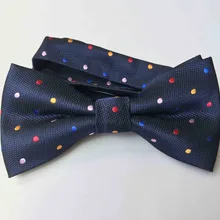 Темно-Для мужчин S бабочкой с разноцветный Poka Точки Бабочка взрослых Для женщин Для мужчин pajaritas Hombre Регулируемый Свадьбы Dot Bow Tie Галстуки