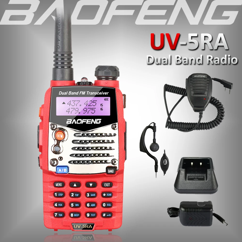 Baofeng UV5RA двусторонней радиолюбителей УФ 5RA УКВ Dual Band рация pofung UV Красный Ручной FM