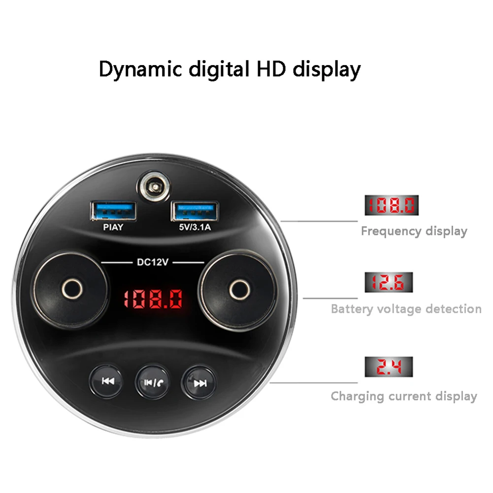Многофункциональное зарядное устройство с двумя USB mp3 плеер автомобильный