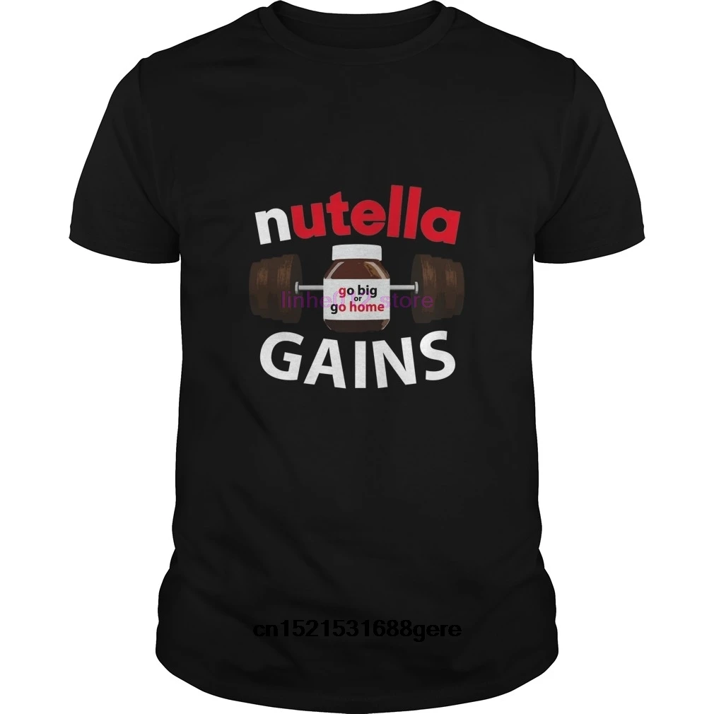 Возьмите забавная футболка Nutella Gains футболка для мужчин