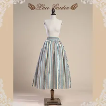 Женская модная хлопковая юбка в полоску с эластичной талией