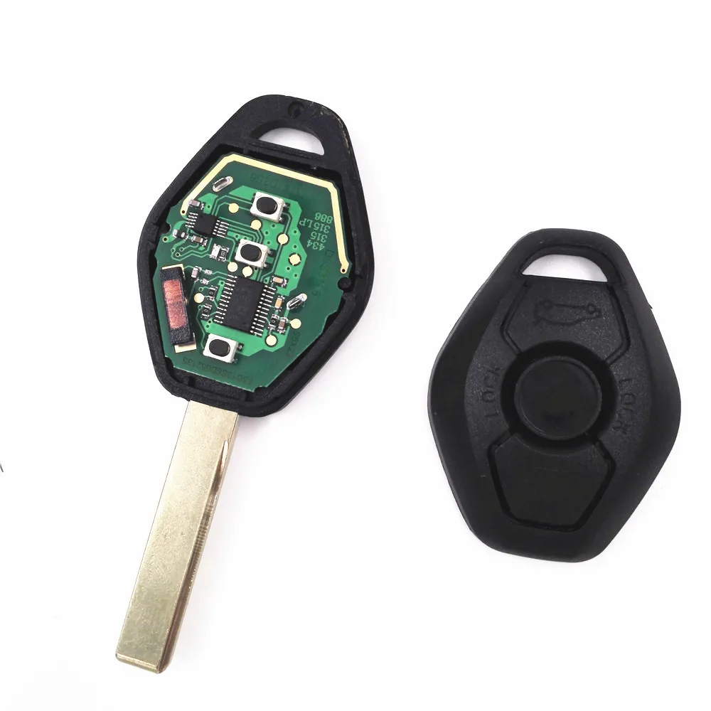 3 button Straight Remote Car Key For BMW CAS2 315/433MHZ With 46 Electronic Chip with HU92 Blade and logo