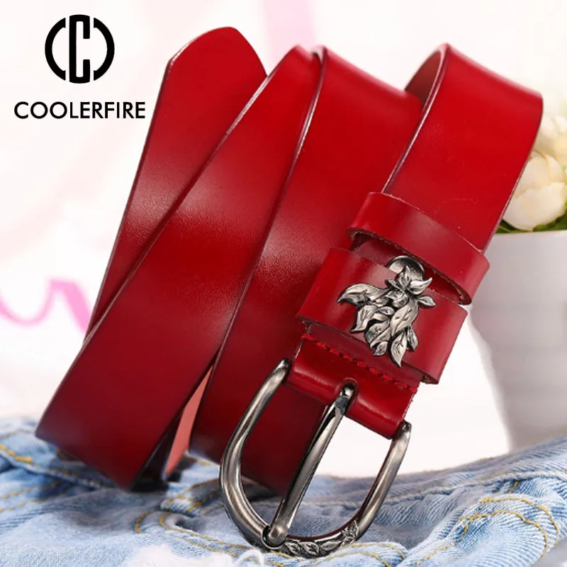 Женский ремень COOLERFIRE брендовый Повседневный из натуральной кожи в стиле ретро с