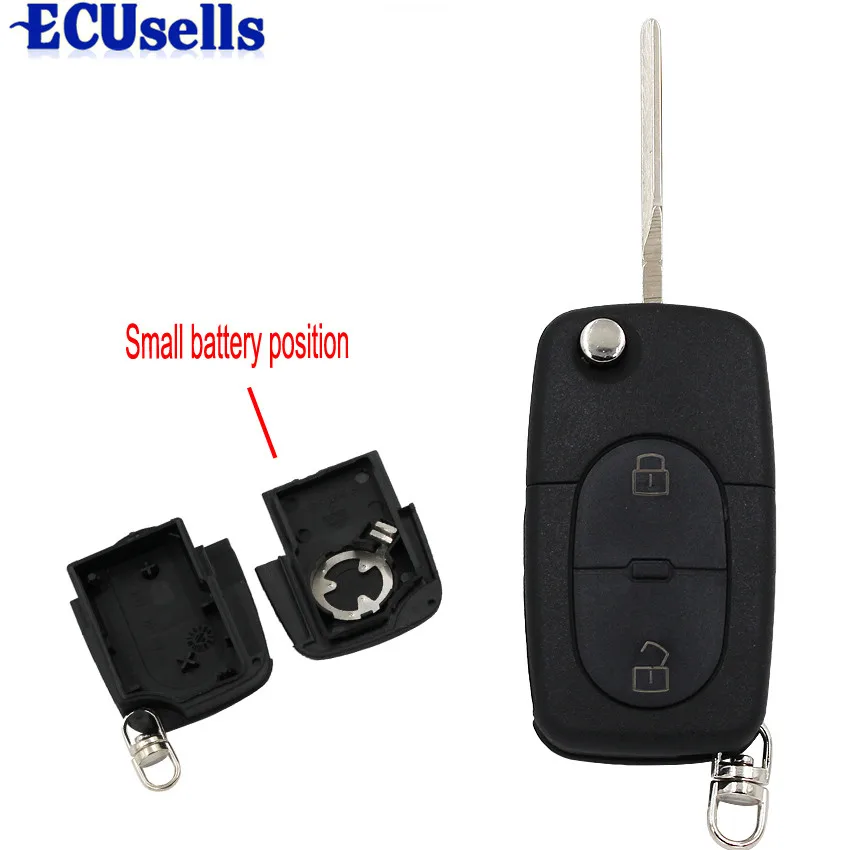 

2 Buttons Remote Key Shell Case Fob For Audi (Small Battery Position)