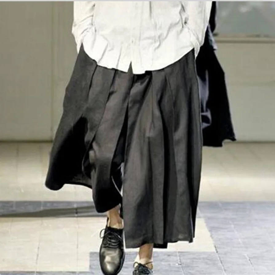 Парижа немейнстрим личности свободная скидка широкая юбка брюки шоу представление брюки дизайн наплыв людей мужская одежда