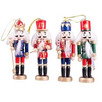 

Christmas Decorations Wooden Nutcracker Puppet Soldier 12CM 4 Boxes/Pack Children's gifts Desktop ornaments