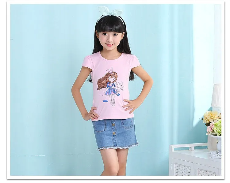 2-10 y summer 2019 children's skirt girls mini skirts fashion jeans denim skirt for girls clothing 6 8 10 years old On Sales (10)