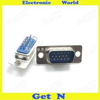 

15Pin HDB15 25PCS Male + 25PCS Female Socket Folder Type Serial RS232 Connector High-quality 3 Rows Socket COM Jack