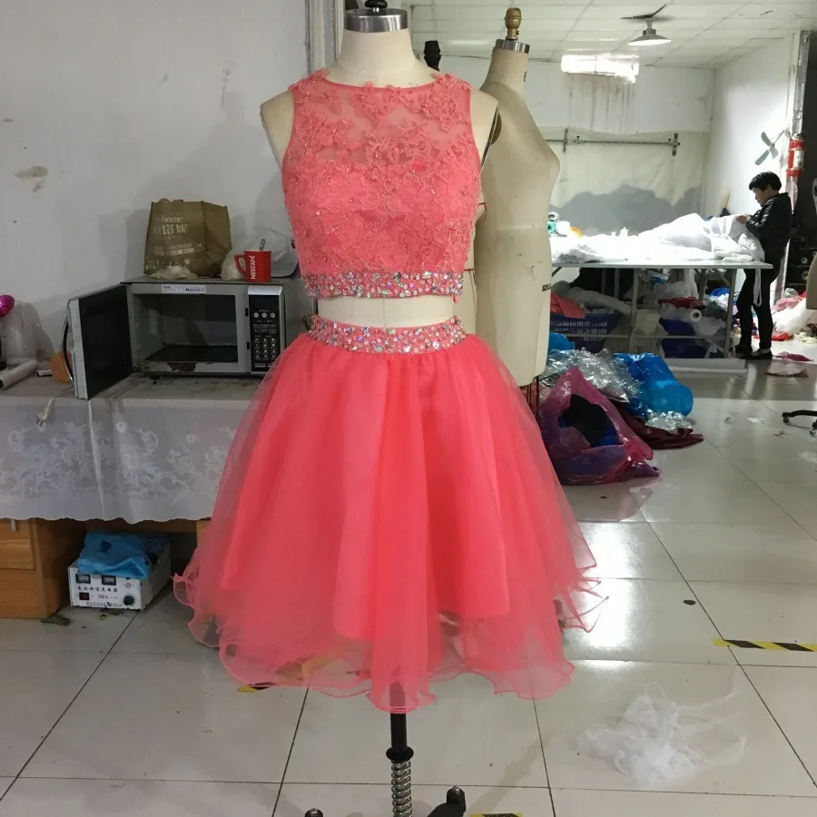 Real Photo Coral Homecoming Dresses ...