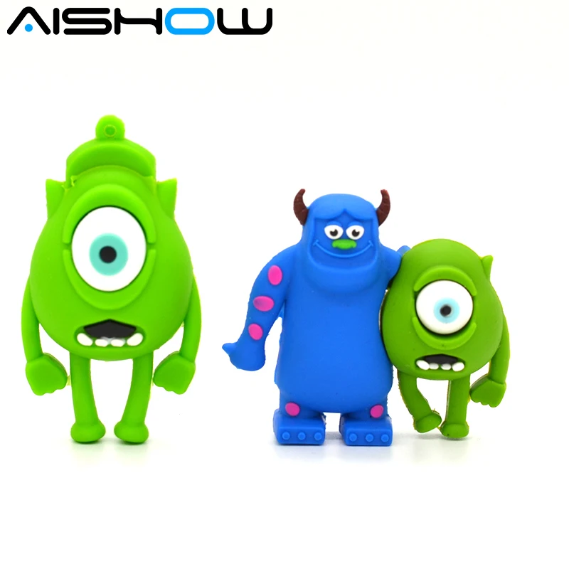 

New Cute Monster University Smile Cow 64GB 32GB 16GB 8GB 1GB Mike Wazowski USB 2.0 Memory Disk Stick Flash Pen Drive mini gift