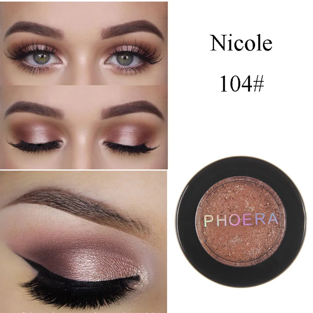 

PHOERA Glitter Eyeshadow Makeup Eye shadow Shimmering Colors Eyeshadow Metallic Eye Cosmetic