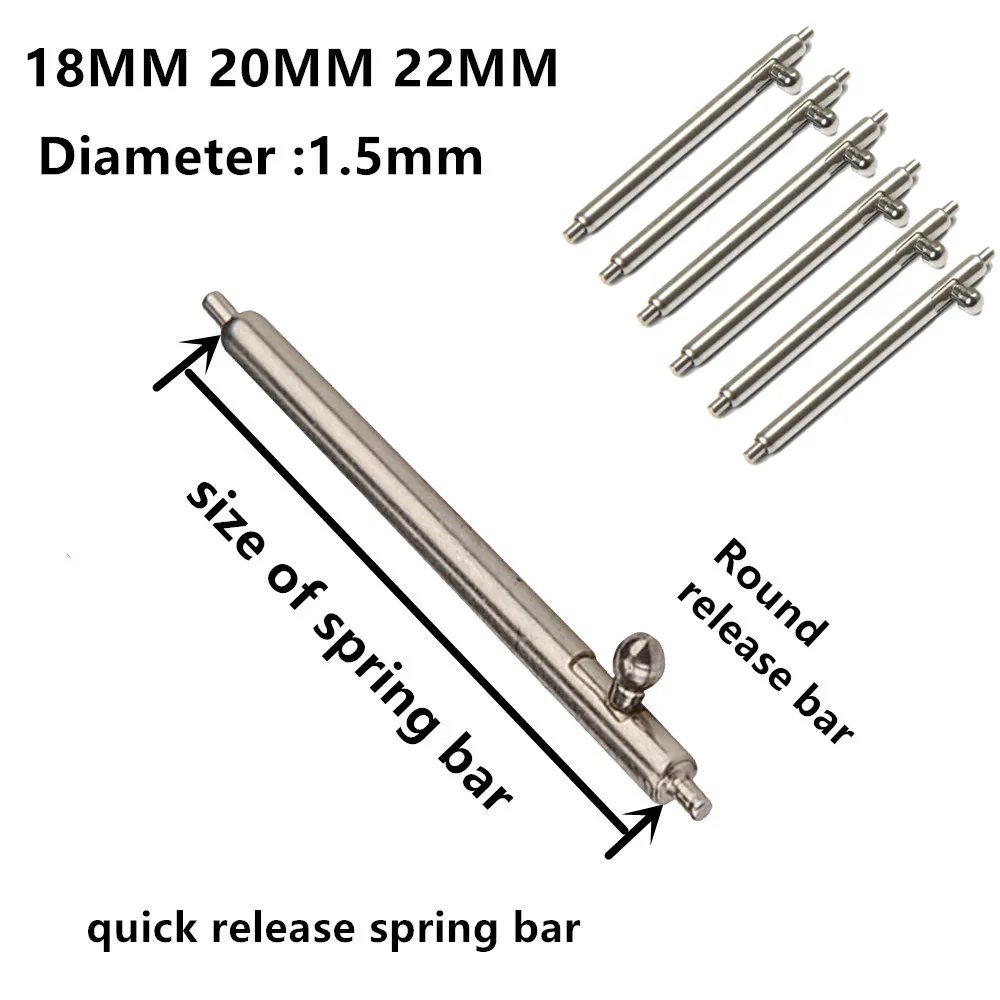 

Spring bar watch repair parts 304 Stainless steel watch pin 1.5mm Diameter 20PCS / lot watch repair tools & kits 18MM 20MM 22MM
