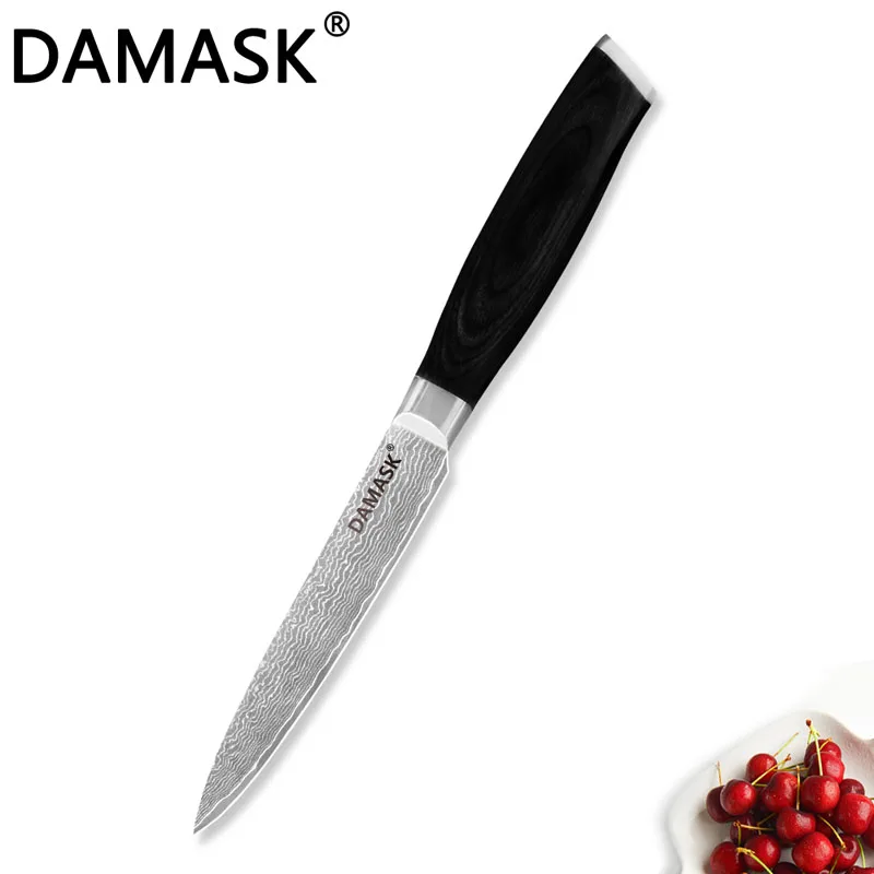 Дамаск Кухня Дамаск Ножи Япония ножей шеф-повара 8 ''нарезки 7 ''santoku 5'' Универсальный 3 ''фрукты готовить ножи, бытовые предметы Кухонные принадлежности - Цвет: 5 Utility Knife