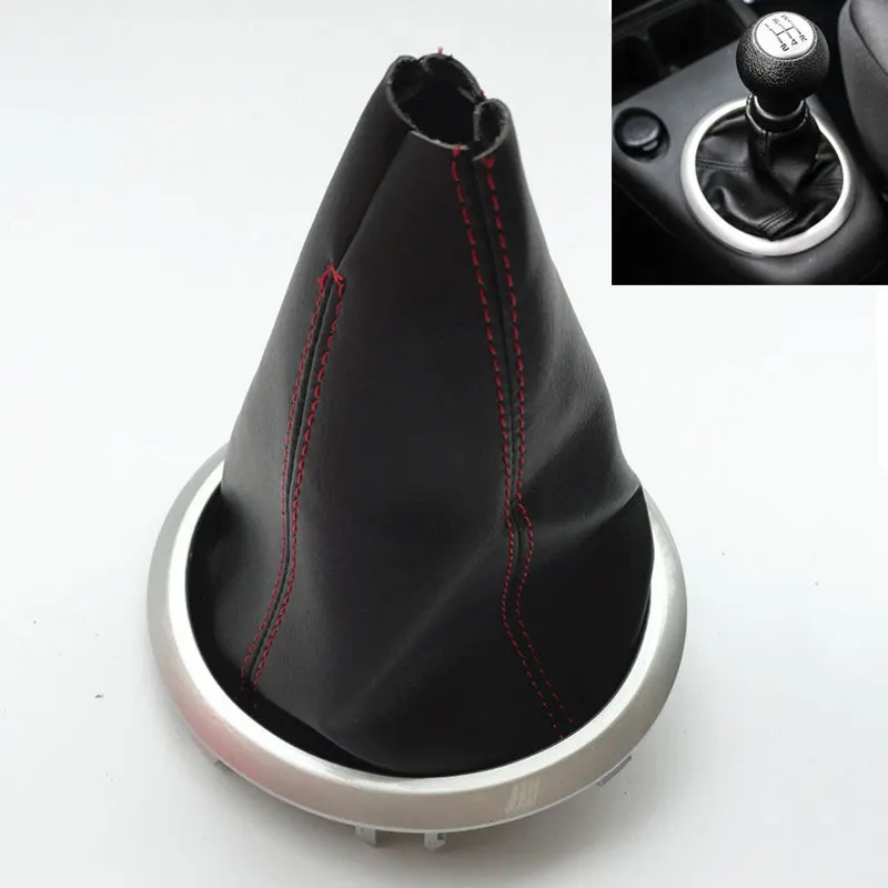 

For Suzuki Swift MK2 2005 2006 2007 2008 2009 2010 Gear Shift Knob Boot Gaiter Dust Cover Collar Frame Red/Black Stitch