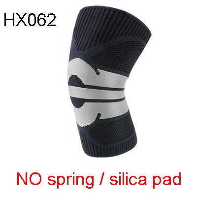 1 шт. дышащие эластичные уличные спортивные защитные наколенники для пешего туризма баскетбола, тактические наколенники, силиконовые наколенники - Цвет: HX062 Black gray