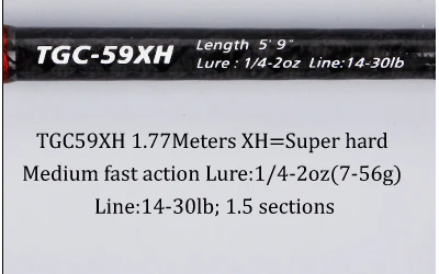 KUYING турнир 1,77 м 2,16 М 1,5 разделы Супер жесткий XH Карбон спиннинговая Удочка Средний быстрого действия рыбкой для змееголов - Цвет: TGC59XH
