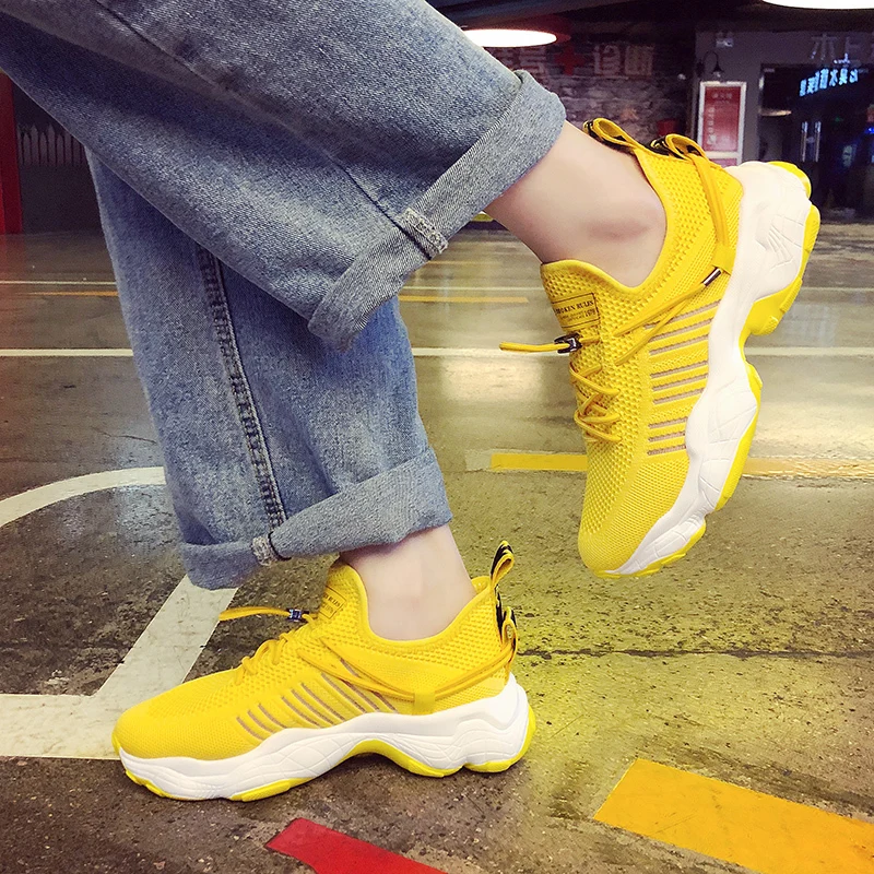 

New Breathable Mesh Women Sports Shoes LightWeight Round Head Vulcanized Shoes Woman Running Shoes Ladies Casual Sneakers 2019