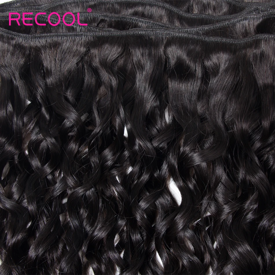 Recool волосы сырое индийские волос волна воды 3 Связки с закрытием Волосы remy