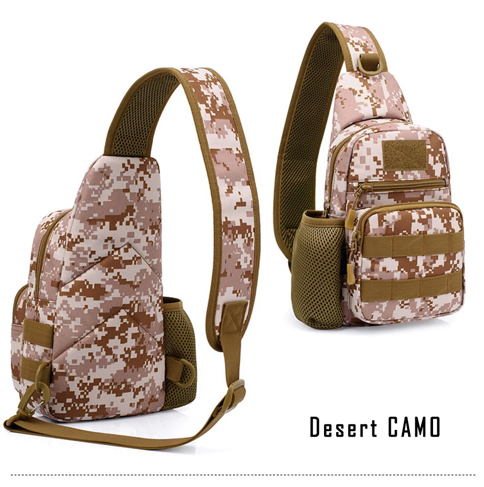 Desert Camo Рыцарская тактическая Сумка Molle, Спортивная камуфляжная сумка на плечо, сумка-слинг для кемпинга, походов, походов, охоты, нагрудная сумка 3л - Цвет: Desert Camo