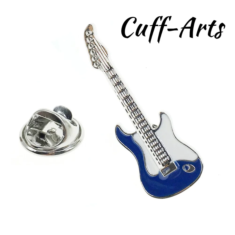 Запонки на лацкане для мужчин модная синяя булавка в виде гитары для лацкана мужские ювелирные изделия трендовые маленькие значки на лацкане высокое качество P10002