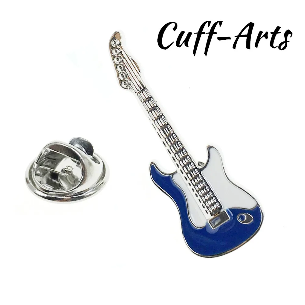 Cuffarts Lapel Pin For Men 2018 Fashion Blue Guitar Lapel Pin Men Jewelry Trendy Small Lapel Pin