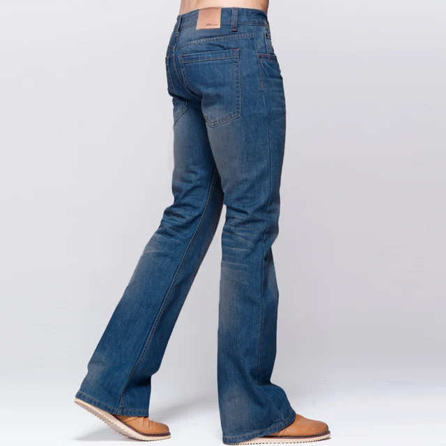 GRG Mens Jeans Tradition Boot Cut Leg Fit Jeans Classic Stretch Denim Flare Deep Blue Jeans