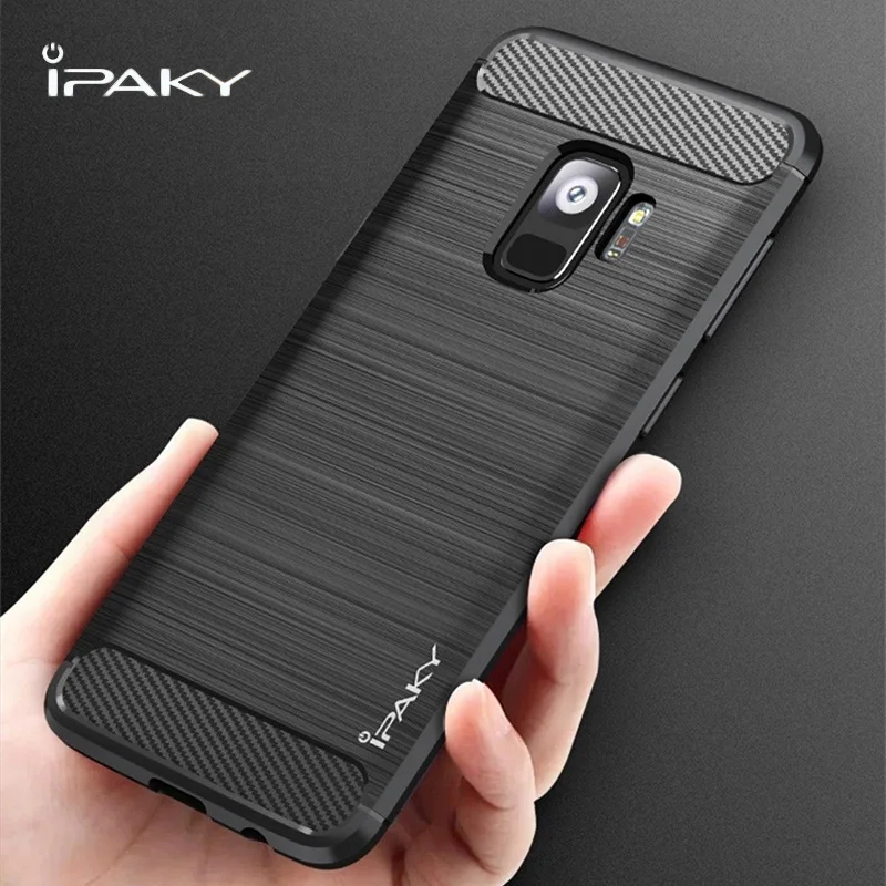 

For Samsung Case iPaky Brushed Back Cover TPU Silicone Shockproof Case For Samsung Galaxy Note 8 9 S6 S7 S8 S9 Plus Edge Case