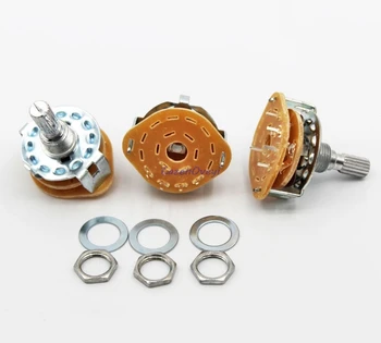 

2pcs/lot RS25 Band switch 2P4T 2P5T 2P6T 3P3T 3P4T Mount Rotary Switch Selector Band 2 Pole 5 Position Knob Switch Band Switches