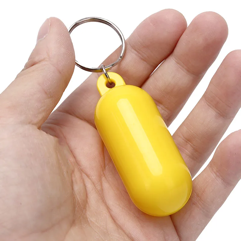 

2019 New 1pc Plastic Yellow/White Color Kayak Floating Keyring Fender Buoyant Key Ring Marine Sailing Boat Float Canal Keychain