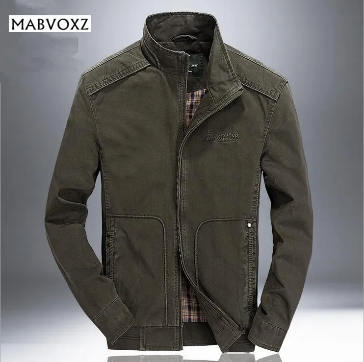 AFSJEEP Autumn Winter Men Bomber Jacket Casual Stand Collar Military Army Mens Jackets And Coats Male Brand Clothing
