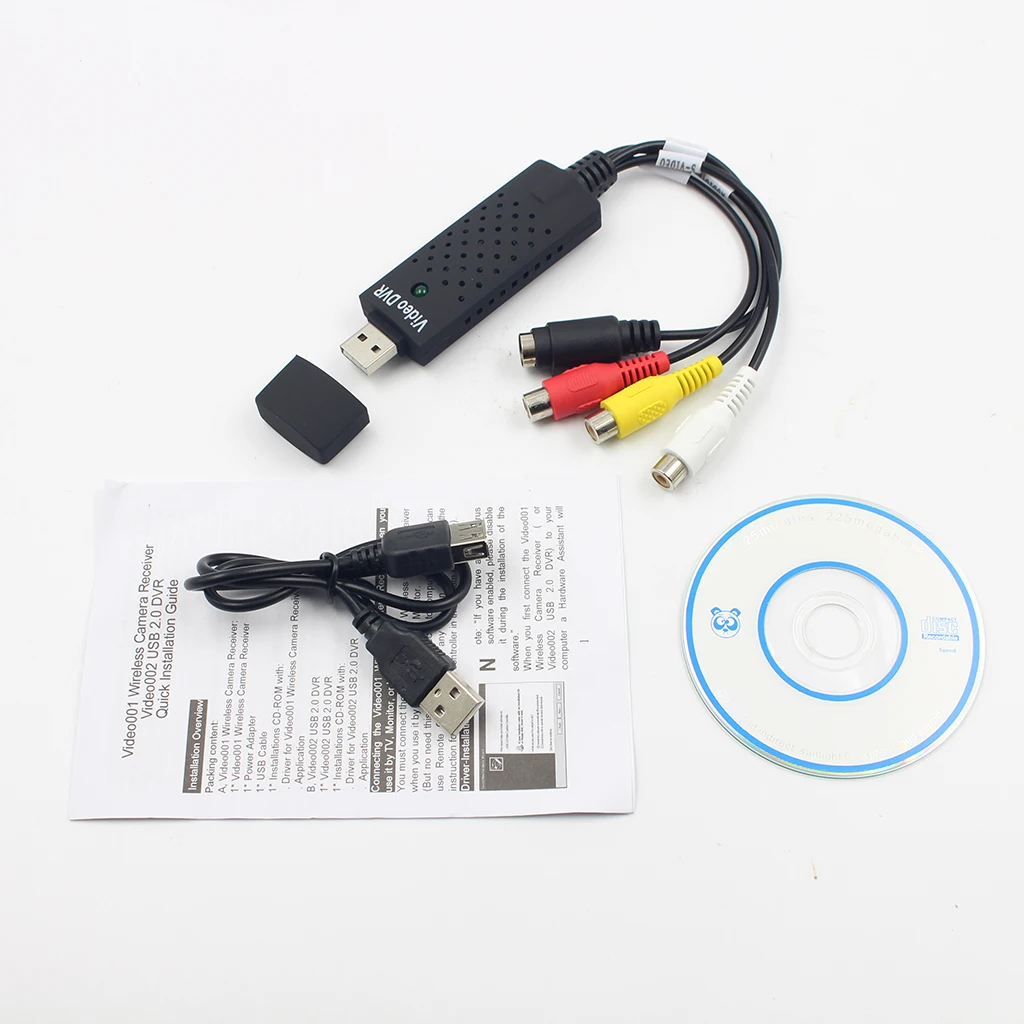 USB 2.0 VIDEO/AUDIO Converter Audio Video Adapter Easycap Capture Card  Video & TV Tuner Cards
