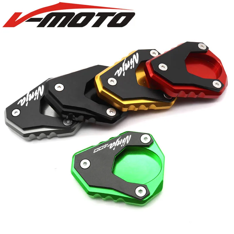 

Motorcycle CNC Aluminum Side Stand Enlarger Plate Kickstand Enlarge Extension for KAWASAKI NINJA 400 NINJA400 2018