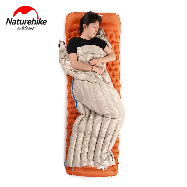 NatureHike наружные спальные мешки для кемпинга 570 г Сверхлегкий конверт 95% гусиный пух Зимний Спальный мешок путешествия Туризм Портативный - Цвет: Khaki