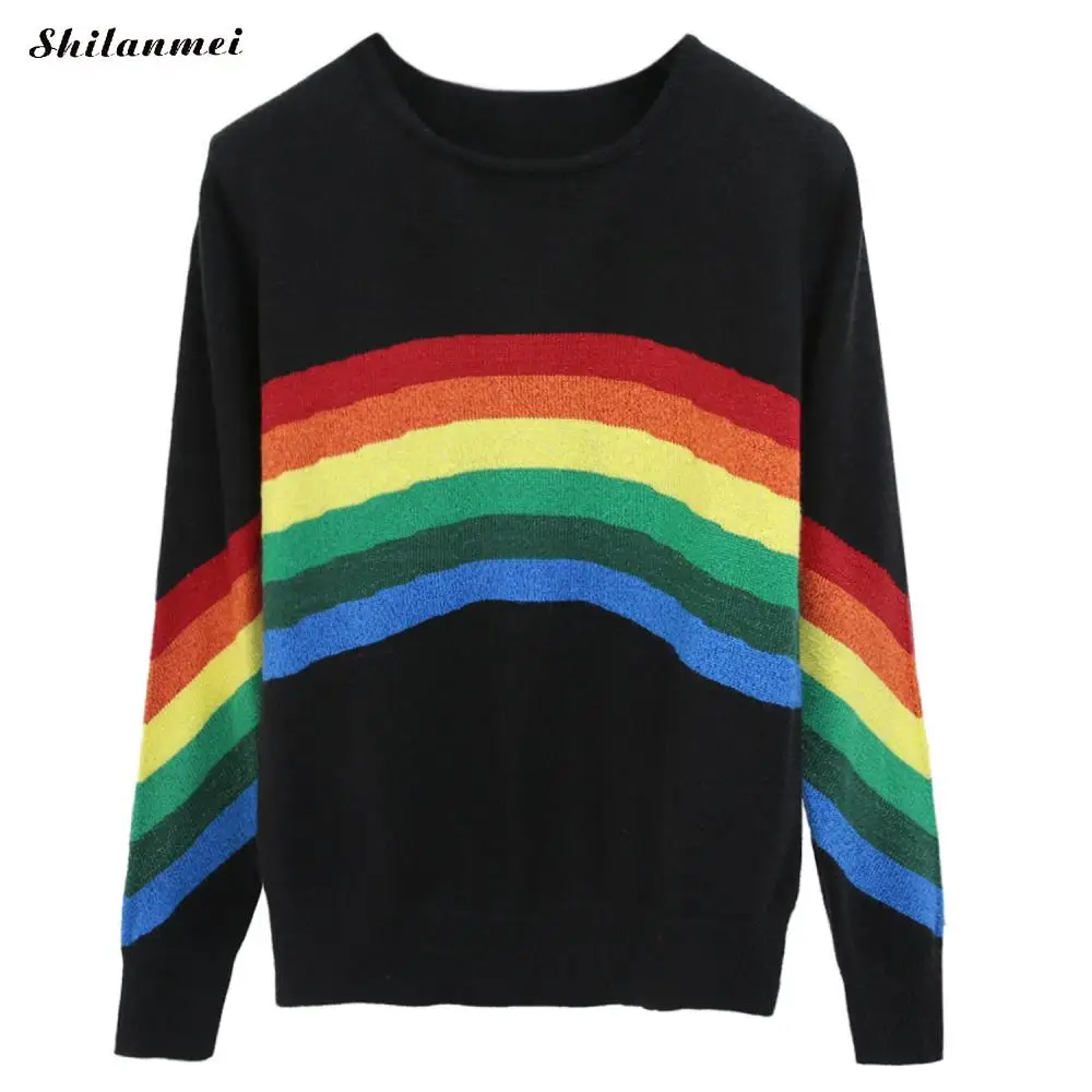 long rainbow sweater