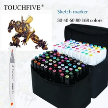 Touchfive 36/48/60/72 Цвета набор маркеров для живописи жирной алкогольных маркеры для эскизов с двойной головкой для анимации Manga нарисовать
