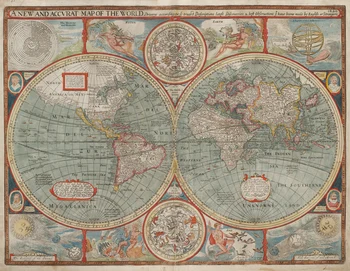 

World Map of 1626, Vintage Nostalgic Wall Hanging Unframed Canvas Paintings/Maps for Home/Bar/Office Decor