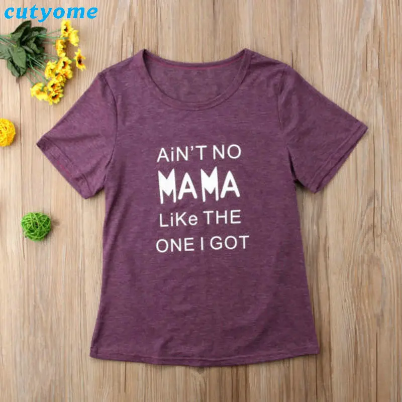 Family Look Mom And Daughter T-shirts Matching Outfits Purple Short Sleeve Tops Tee Clothing For Mommy And Me Summer T shirt  (5)