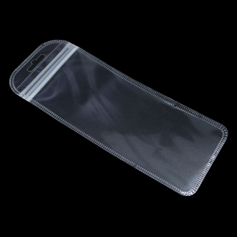 

250Pcs/lot 7*18.5cm Plastic Electronic Accessory Zip Lock Packaging Bag with Hang Hole Clear Sundries Retail Zipper Pouch