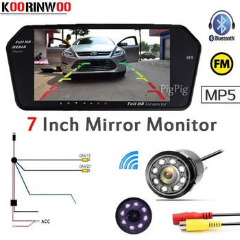 

Koorinwoo Wireless Parking Kit 7 Inch FM Display 1024*600 Car Monitor Bluetooth MP5 USB/SD Slot Car Rear View Camera Reversing