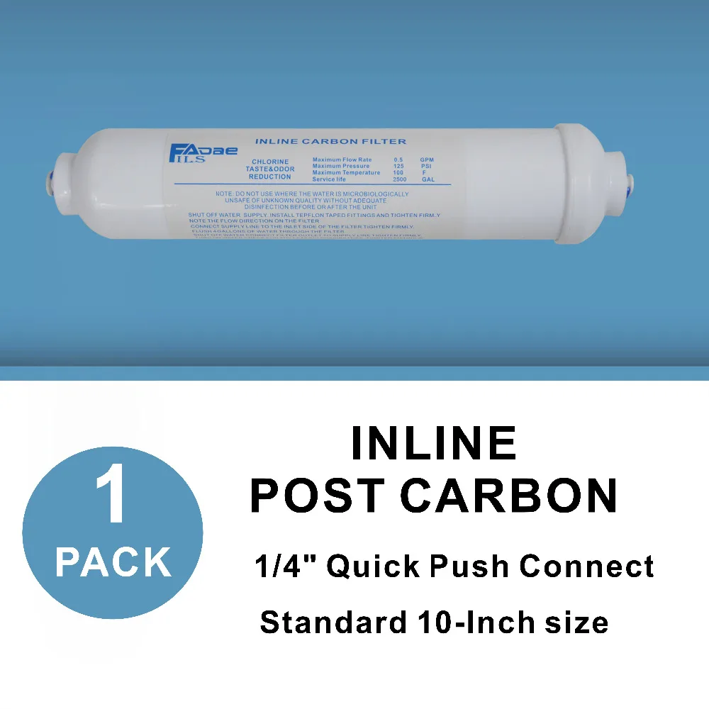 Совместимый внешний встроенный фильтр для воды на холодильник " x10-Inch Coconut Carbon gac фильтр 1/4" Quick Push