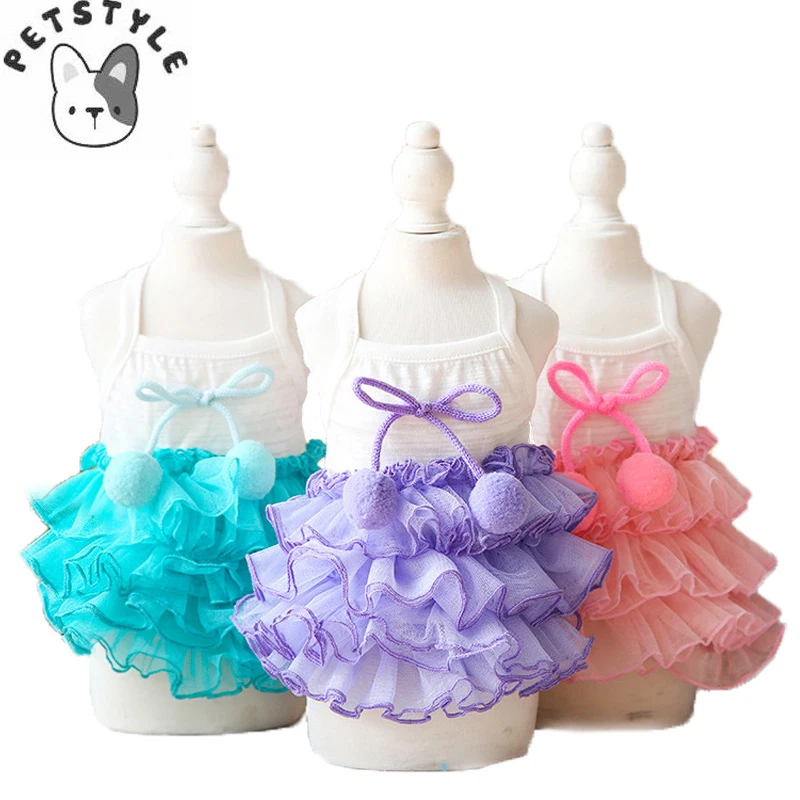 

Dog Dress Summer Clothes Puppy Cat Yarn Short Skirt Teddy Chihuahua Pet Dogs Dresses Wedding Princess Costumes PETSTYLE