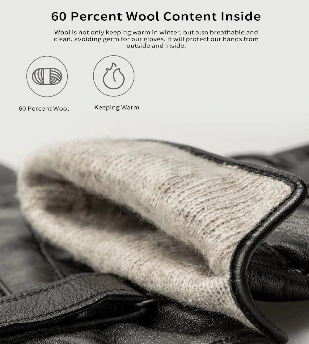 New Xiaomi Mijia Qimian Lambskin Touch Screen Finger Gloves Waterproof Spanish Raw Soft Leather Warm Winter For Women Man Drive (6)