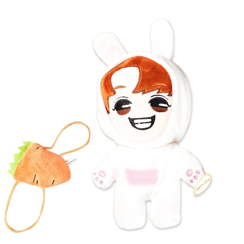 

KPOP EXO Baekhyun White Rabbit Plush Toy 20cm/8" Handmade Stuffed Doll with Clothes
