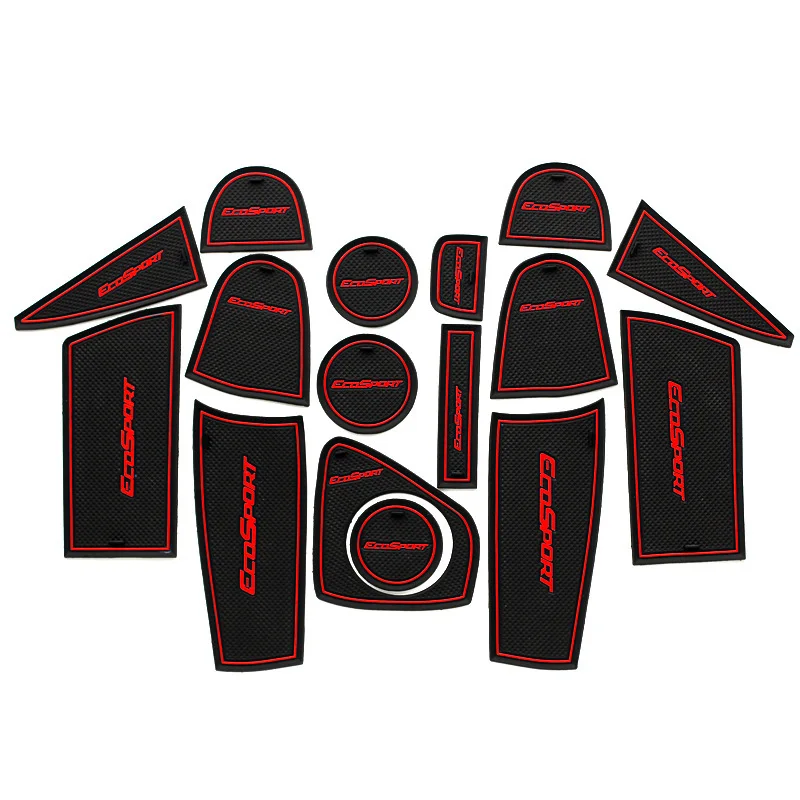 

16Pcs Lot Car Interior Upholstery For Ford EcoSport Rubber Mat Car Accessories Non-Slip Mat Auto Accessories Interior