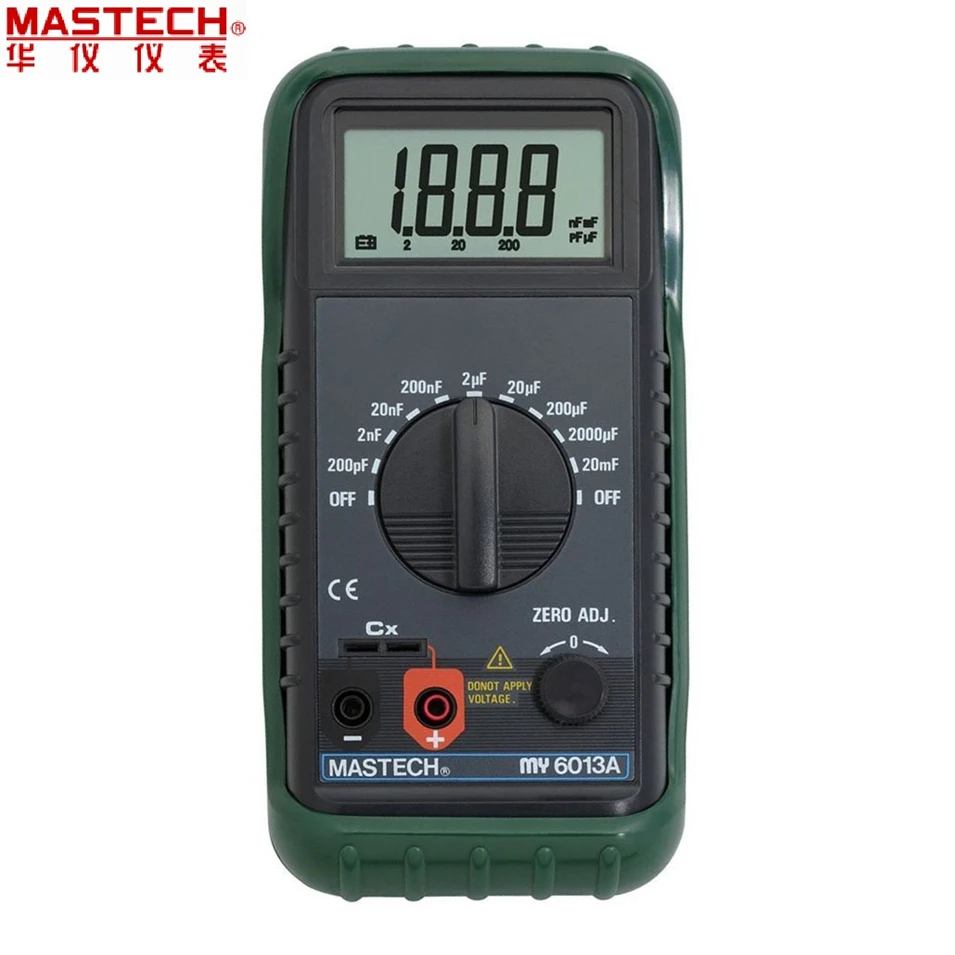 1 шт. MASTECH MS6013A (MY6013A) 1999 отсчетов Портативный 3 1/2 цифровой измеритель емкости конденсатор тестер 200pF к 20mF оптовая продажа